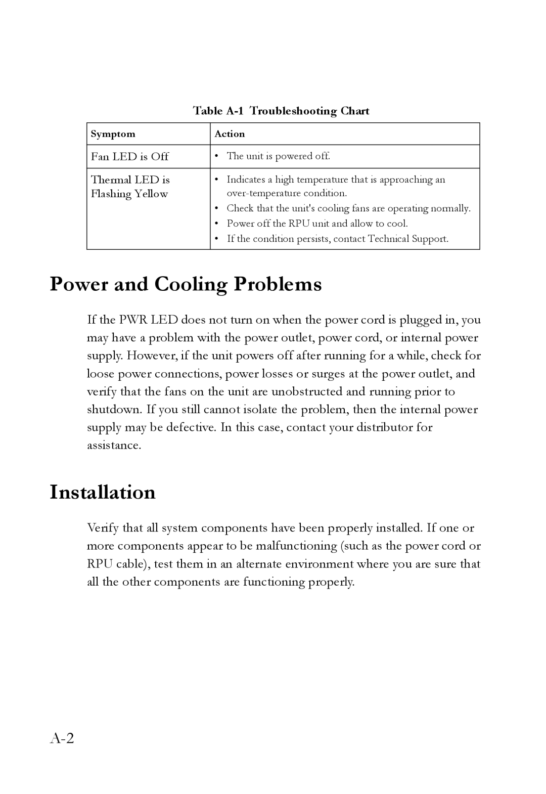 SMC Networks SMCRPU14 manual Power and Cooling Problems, Flashing Yellow 