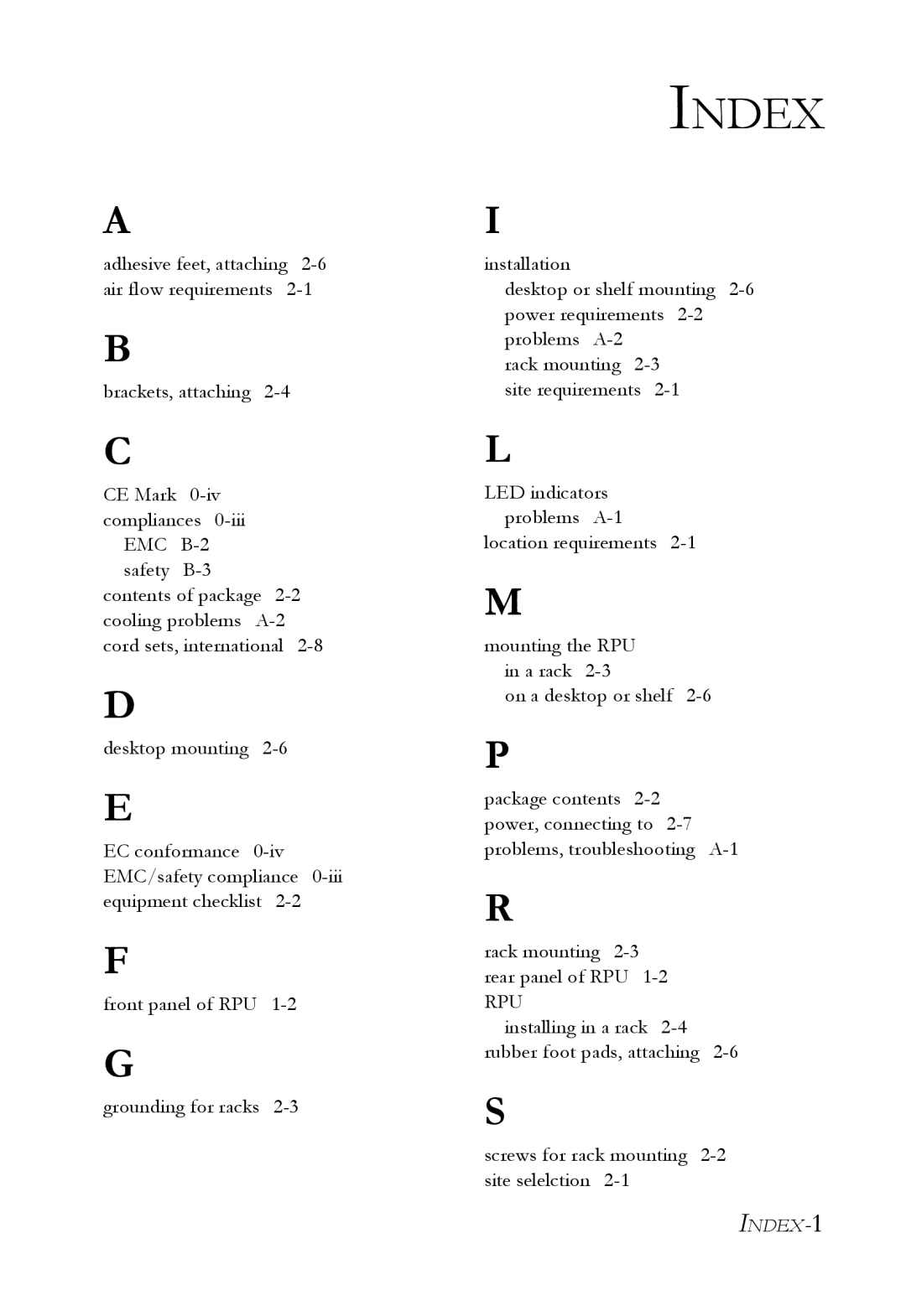 SMC Networks SMCRPU14 manual Index, Rpu 