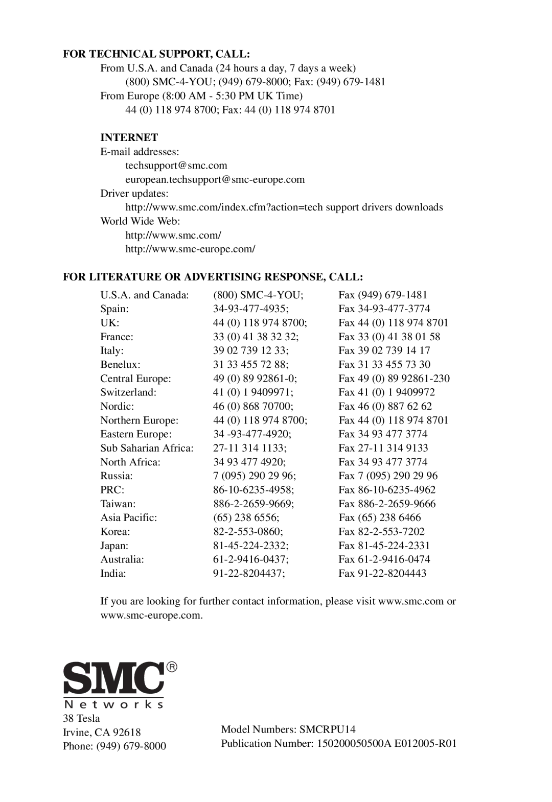 SMC Networks SMCRPU14 manual Internet 