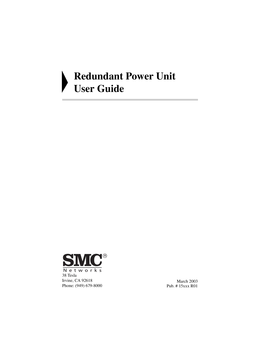 SMC Networks SMCRPU600W manual Redundant Power Unit User Guide 