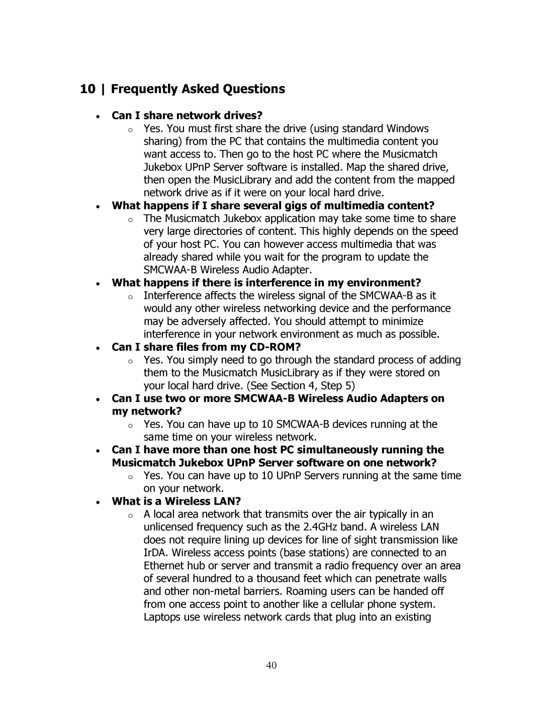 SMC Networks SMCWAA-B manual Frequently Asked Questions 