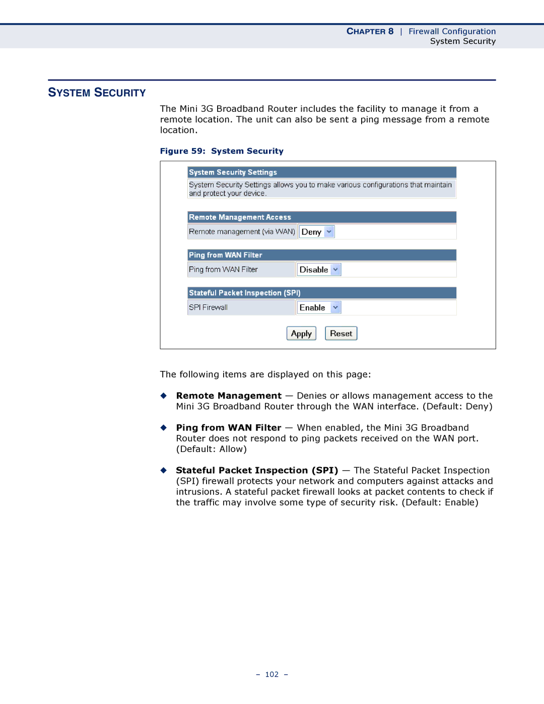 SMC Networks SMCWBR11S-3GN manual System Security 