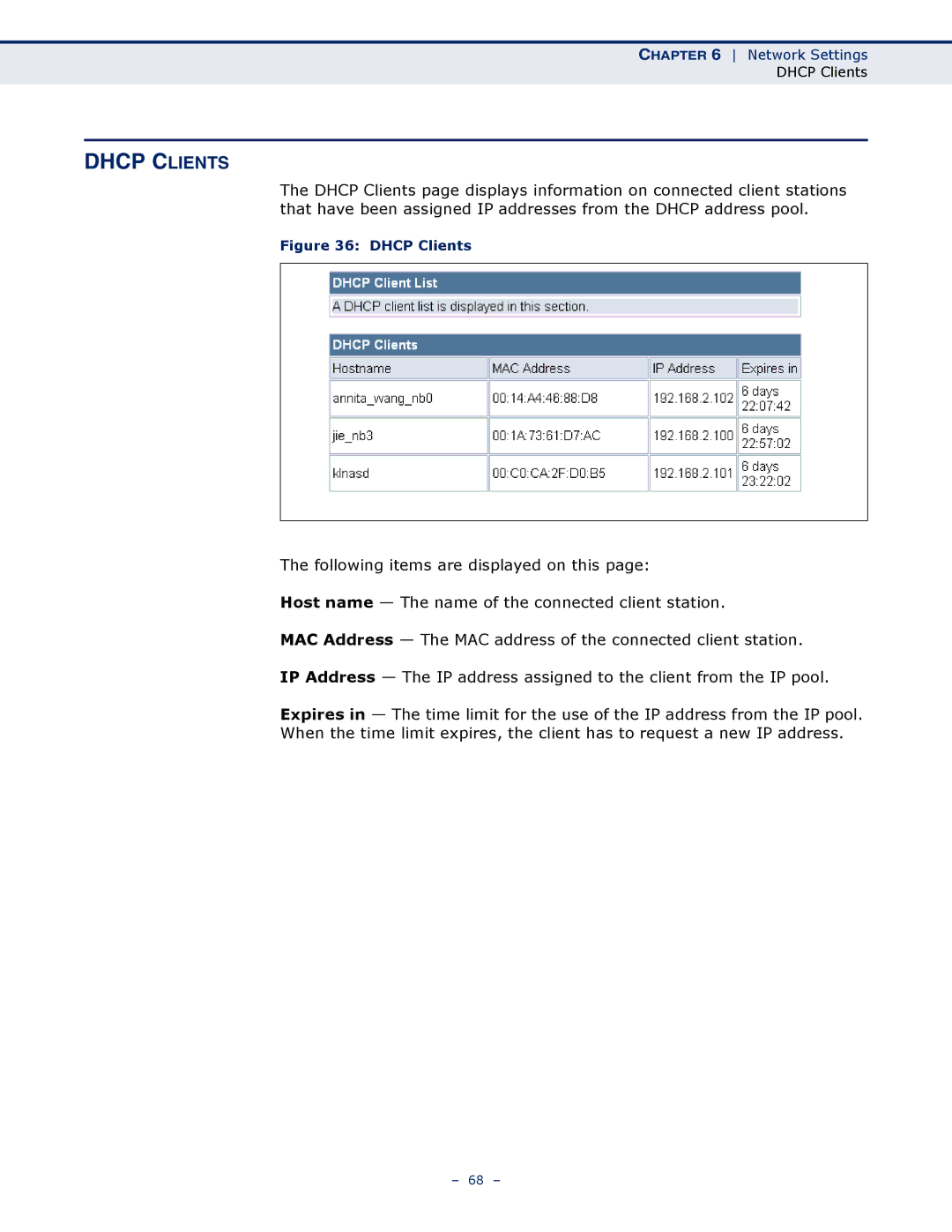 SMC Networks SMCWBR11S-3GN manual Dhcp Clients 