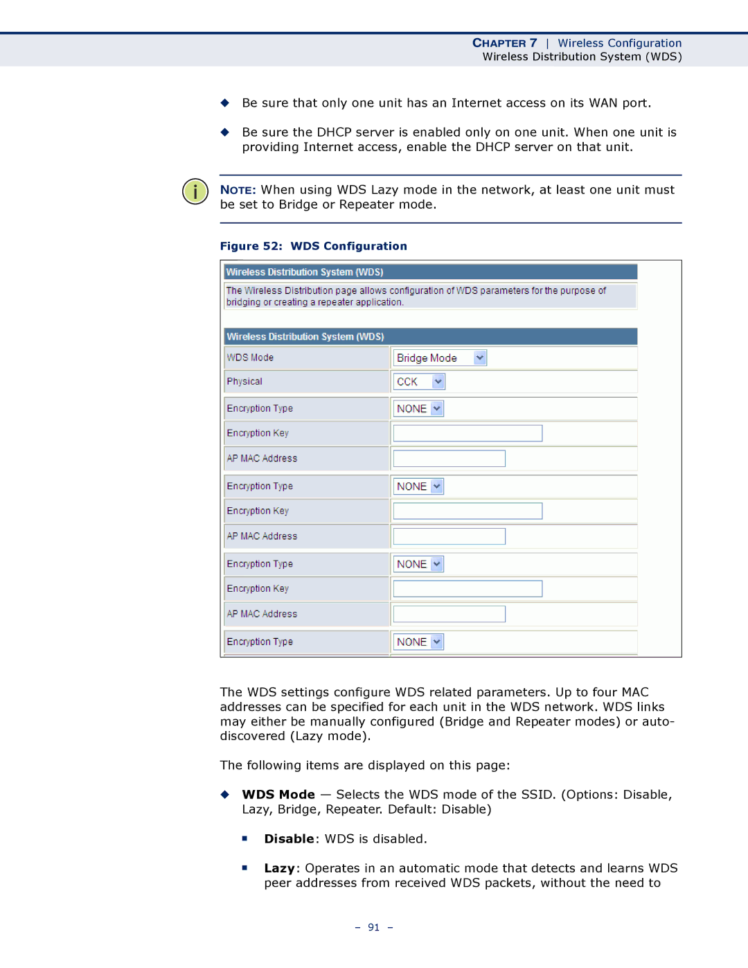 SMC Networks SMCWBR11S-3GN manual WDS Configuration 