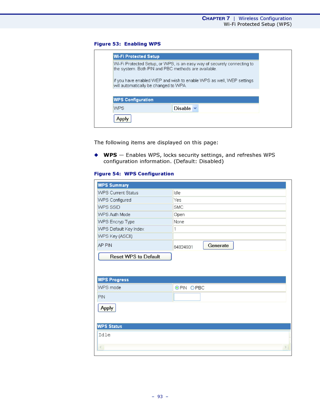 SMC Networks SMCWBR11S-3GN manual Enabling WPS 