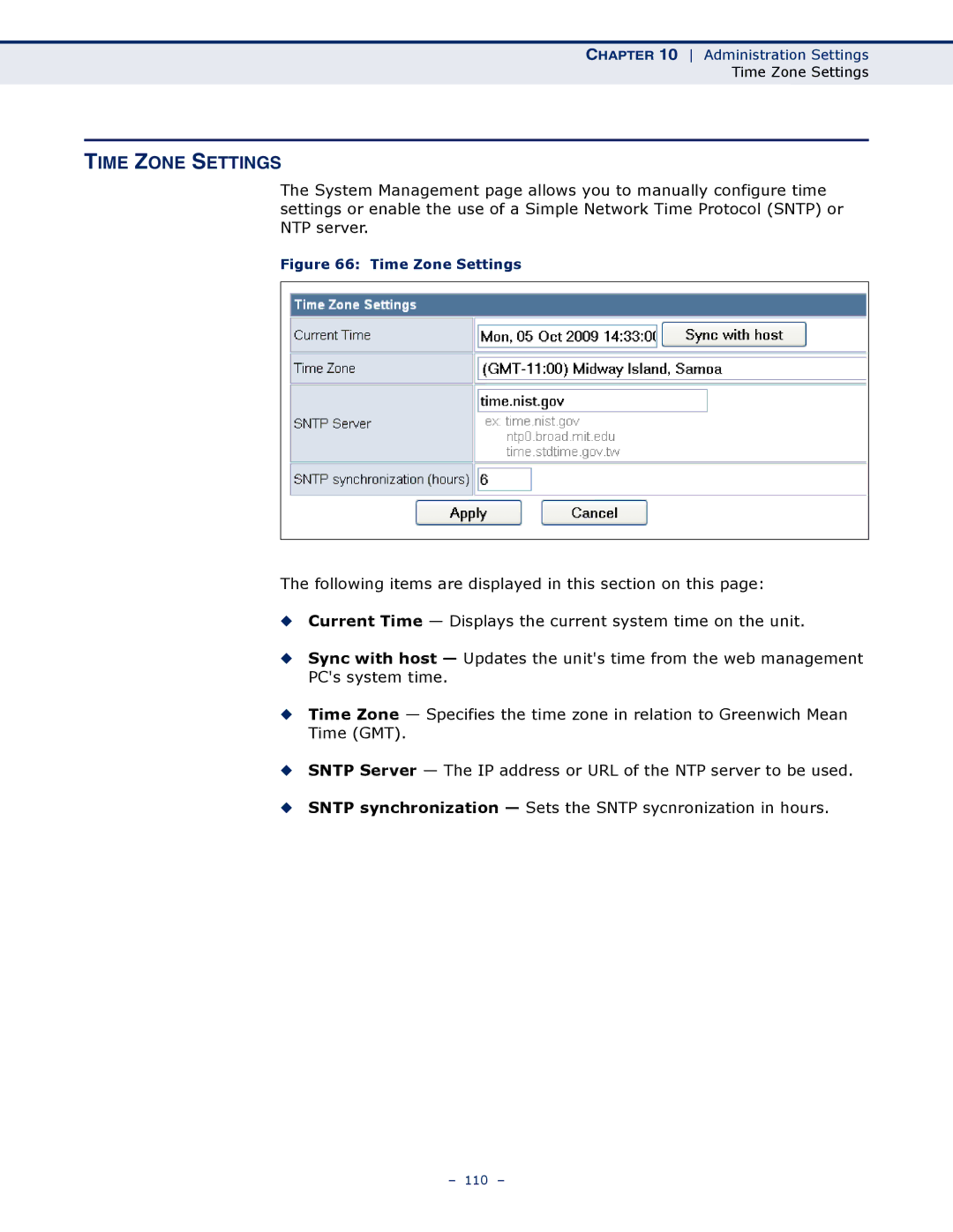 SMC Networks SMCWBR11S-N manual Time Zone Settings 