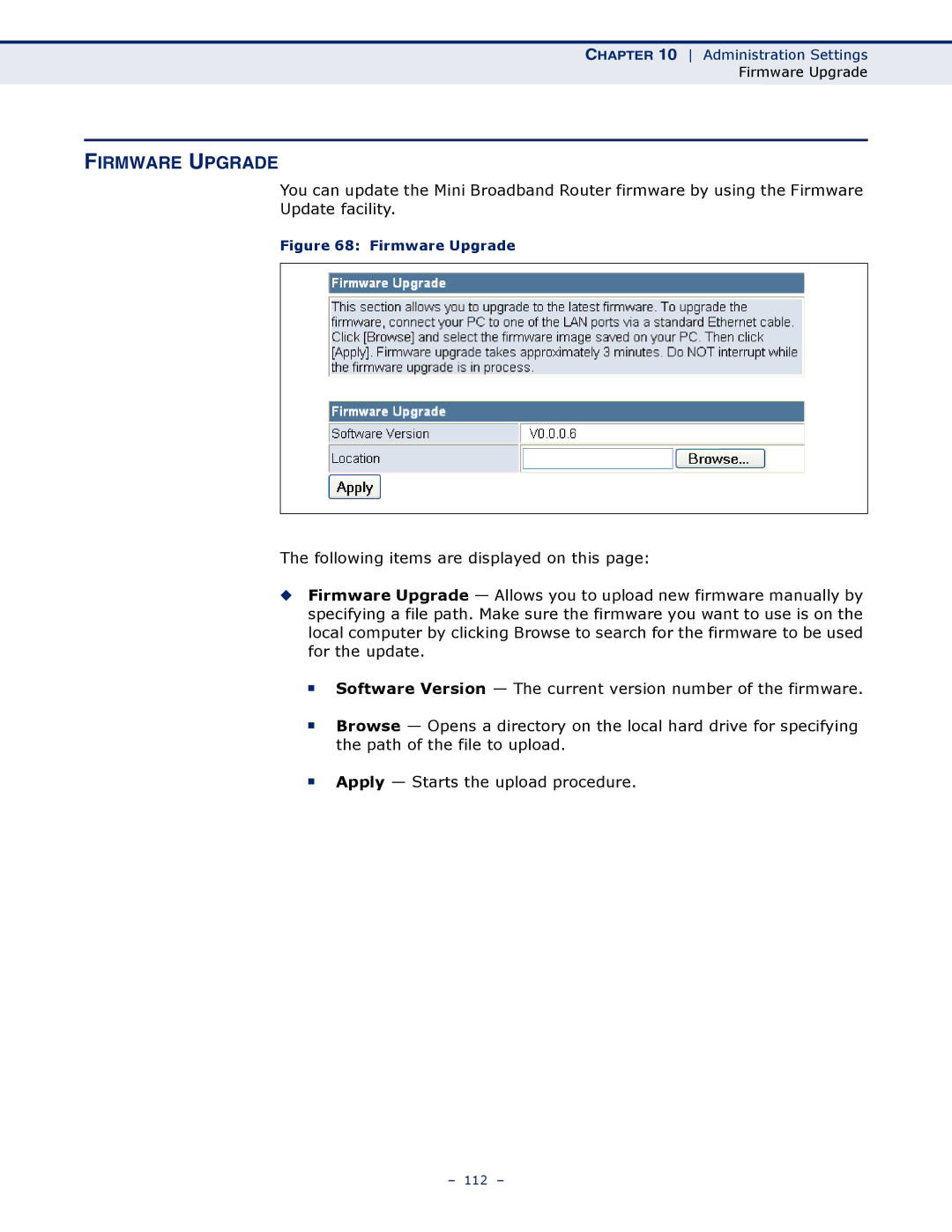 SMC Networks SMCWBR11S-N manual Firmware Upgrade 