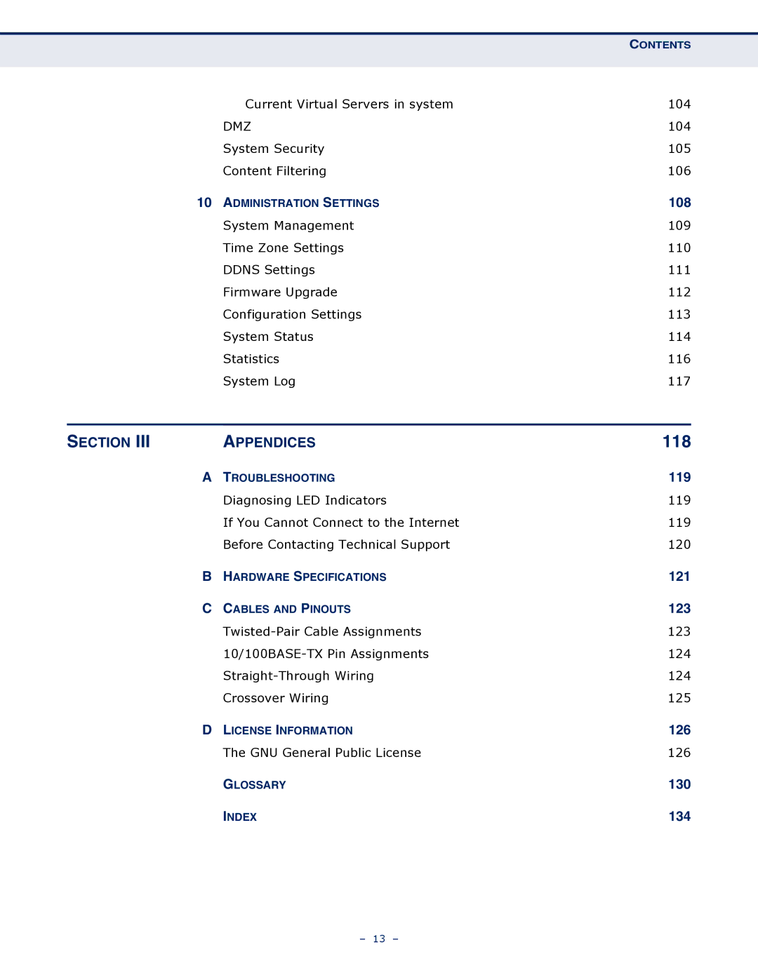 SMC Networks SMCWBR11S-N manual 108, Appendices 