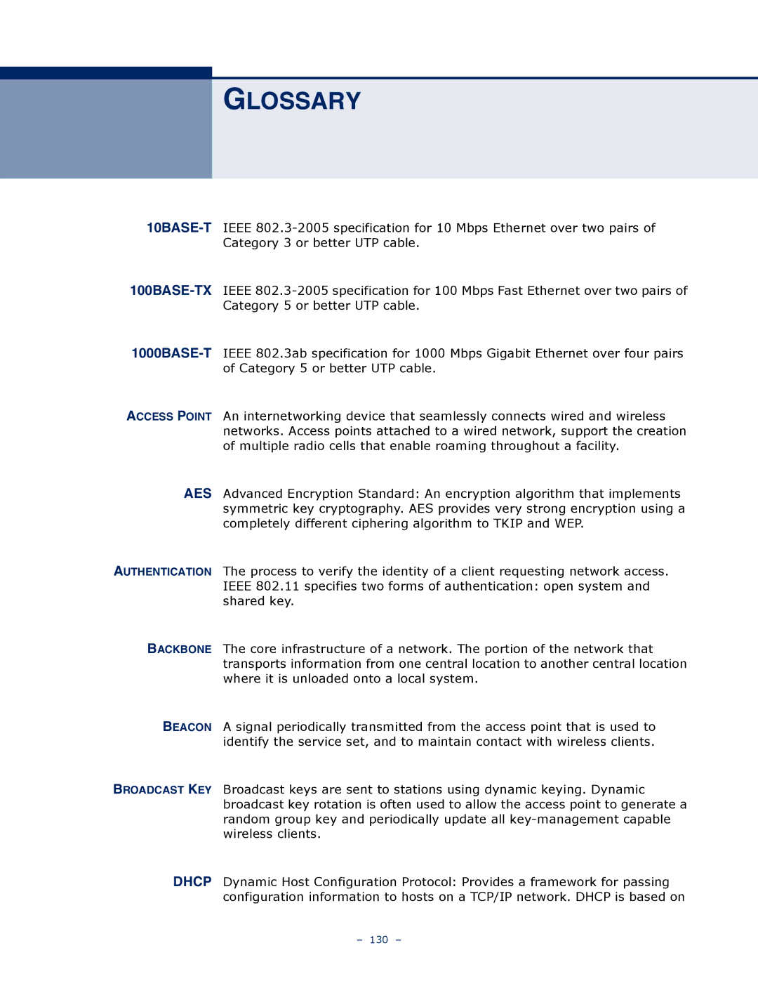 SMC Networks SMCWBR11S-N manual Glossary 