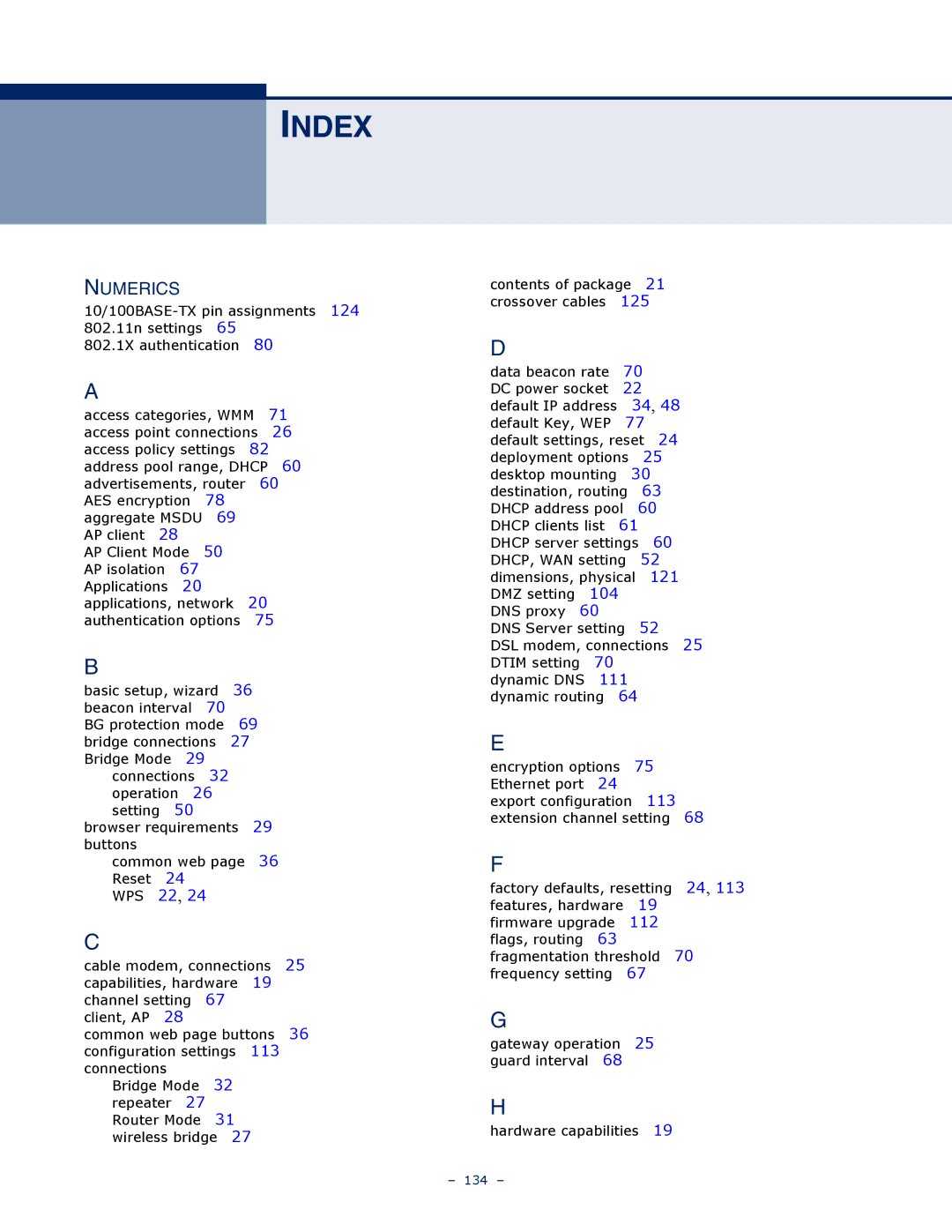 SMC Networks SMCWBR11S-N manual Index, Numerics 