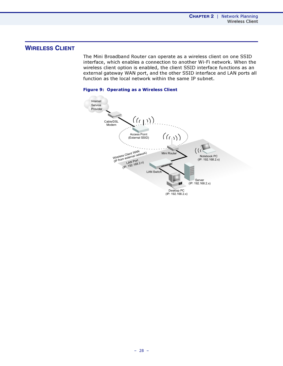 SMC Networks SMCWBR11S-N manual Operating as a Wireless Client 