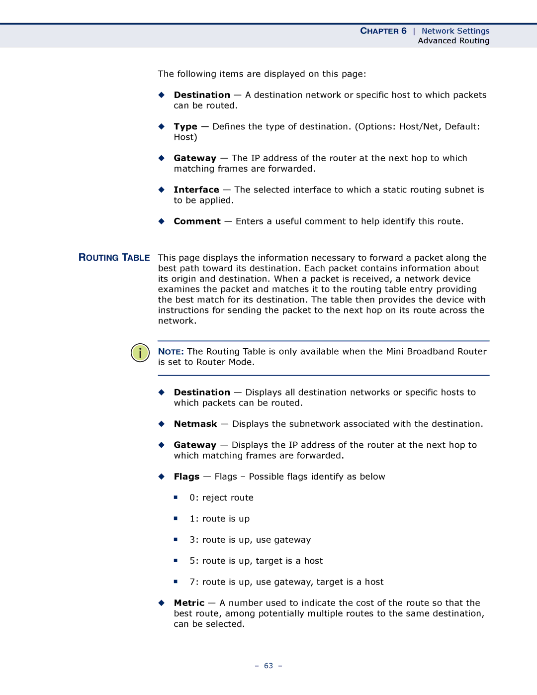 SMC Networks SMCWBR11S-N manual Network Settings 