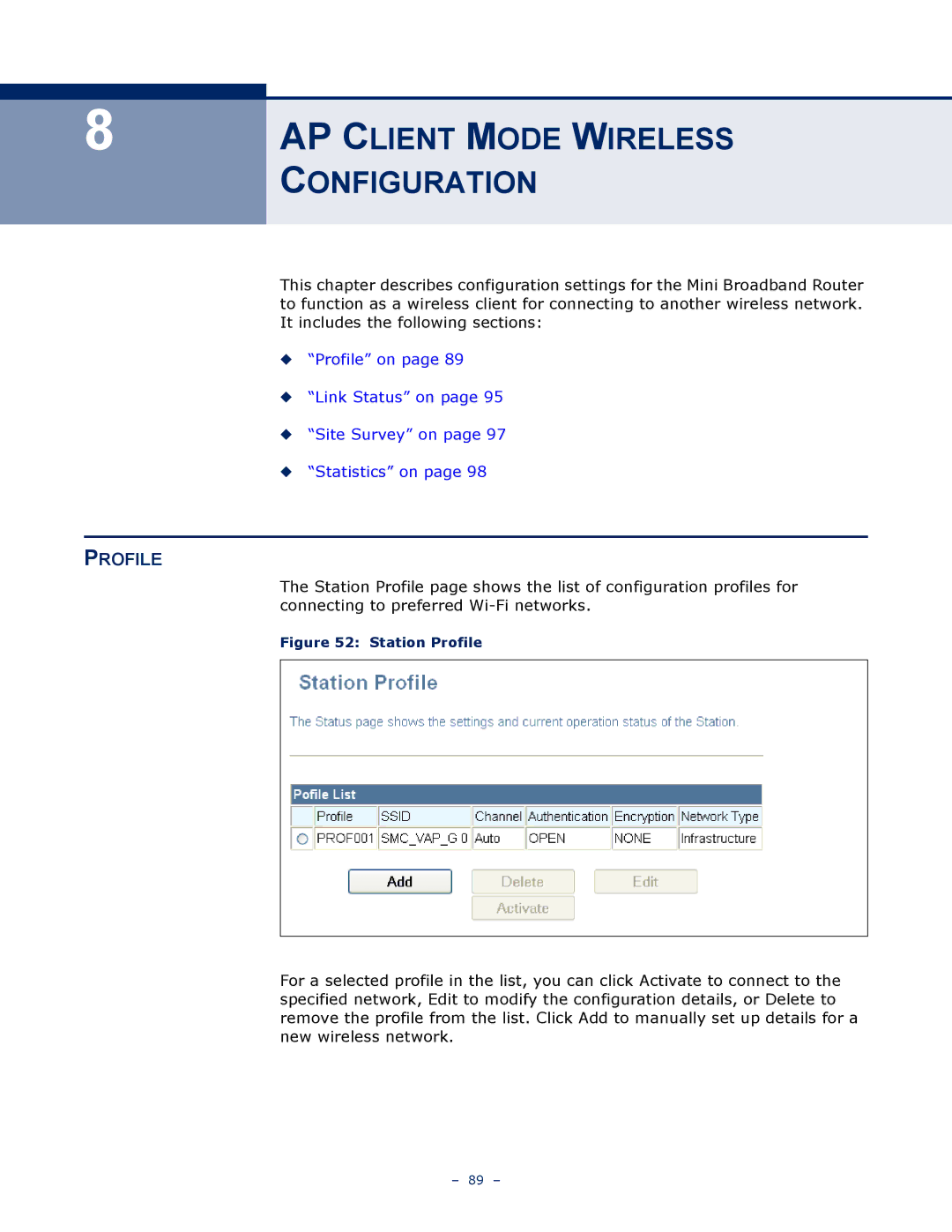 SMC Networks SMCWBR11S-N manual AP Client Mode Wireless Configuration 