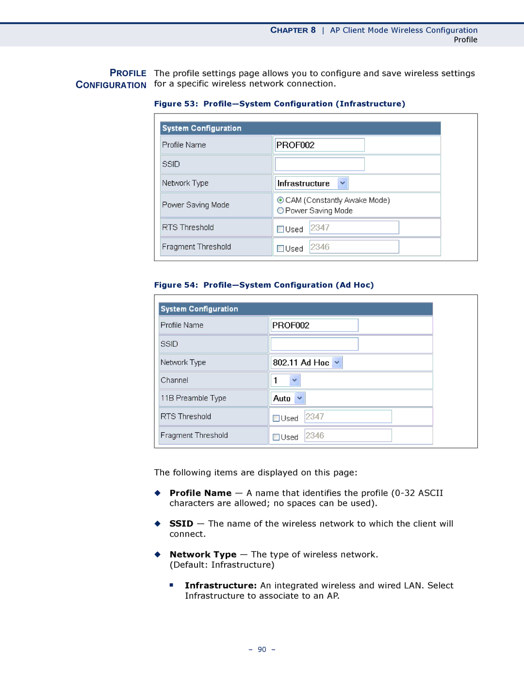 SMC Networks SMCWBR11S-N manual Profile Configuration 