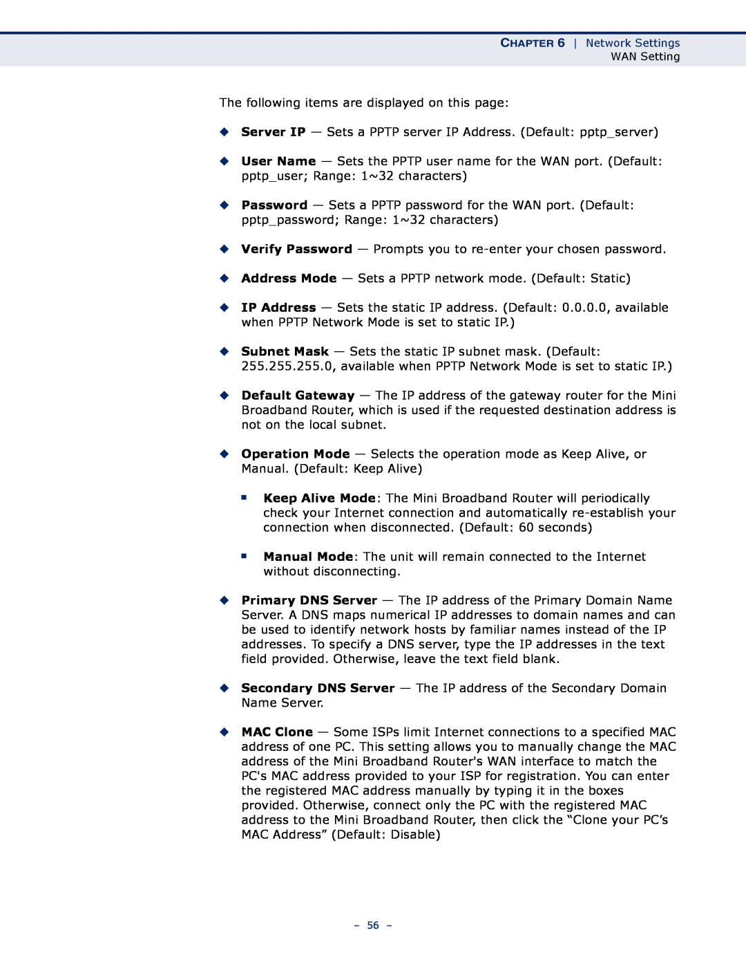 SMC Networks SMCWBR11S-N manual The following items are displayed on this page 