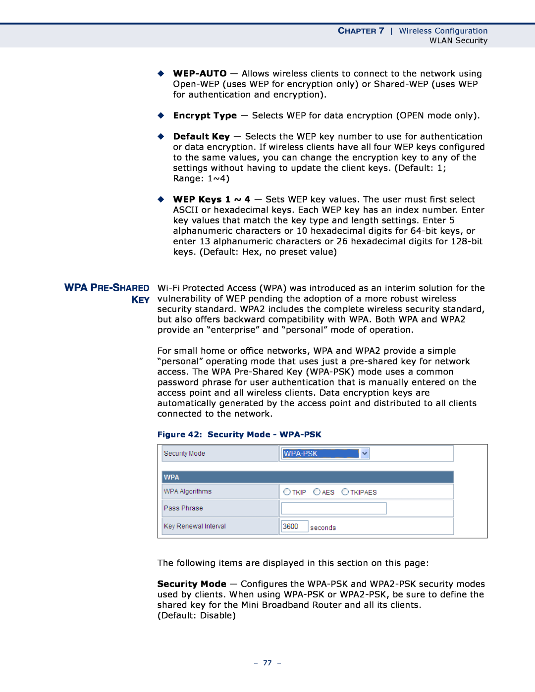 SMC Networks SMCWBR11S-N manual Wpa Pre-Shared Key, Security Mode - WPA-PSK 