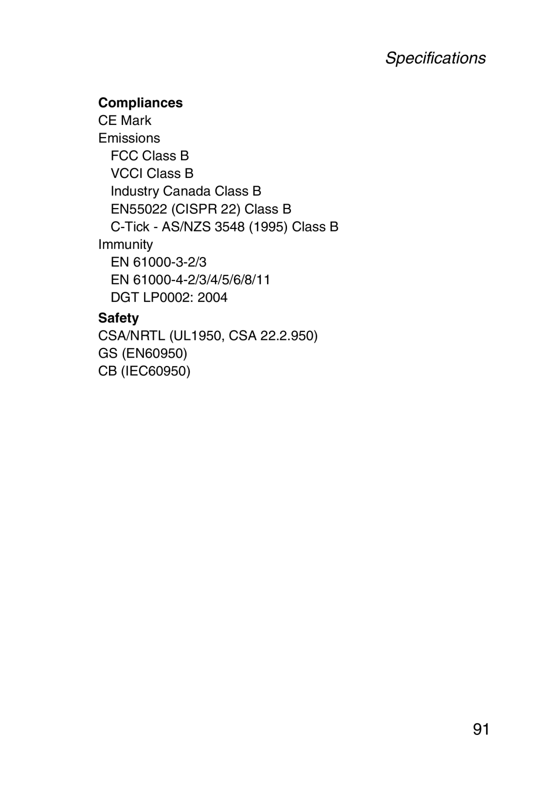 SMC Networks SMCWBR14-G manual Compliances, Safety 