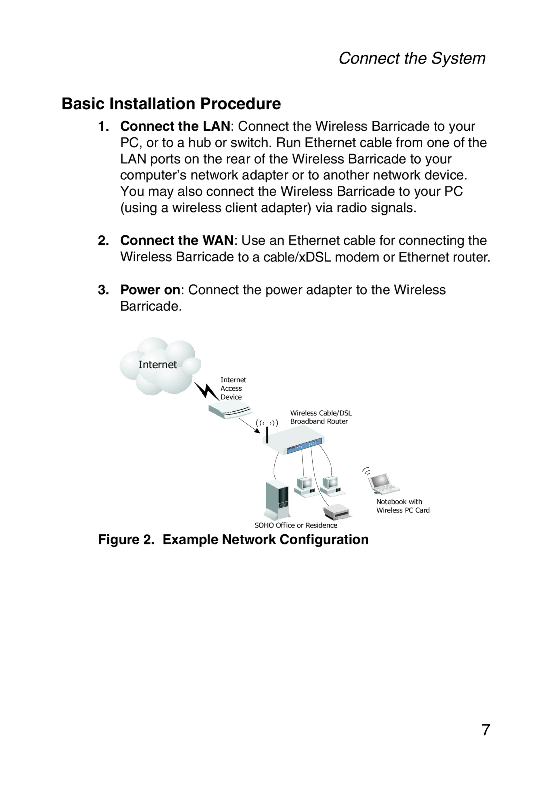 SMC Networks SMCWBR14-G manual Basic Installation Procedure, Example Network Configuration 