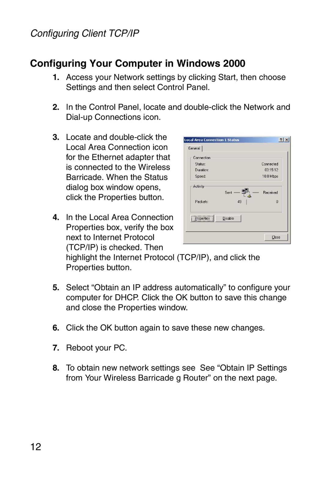 SMC Networks SMCWBR14-G manual Configuring Your Computer in Windows 