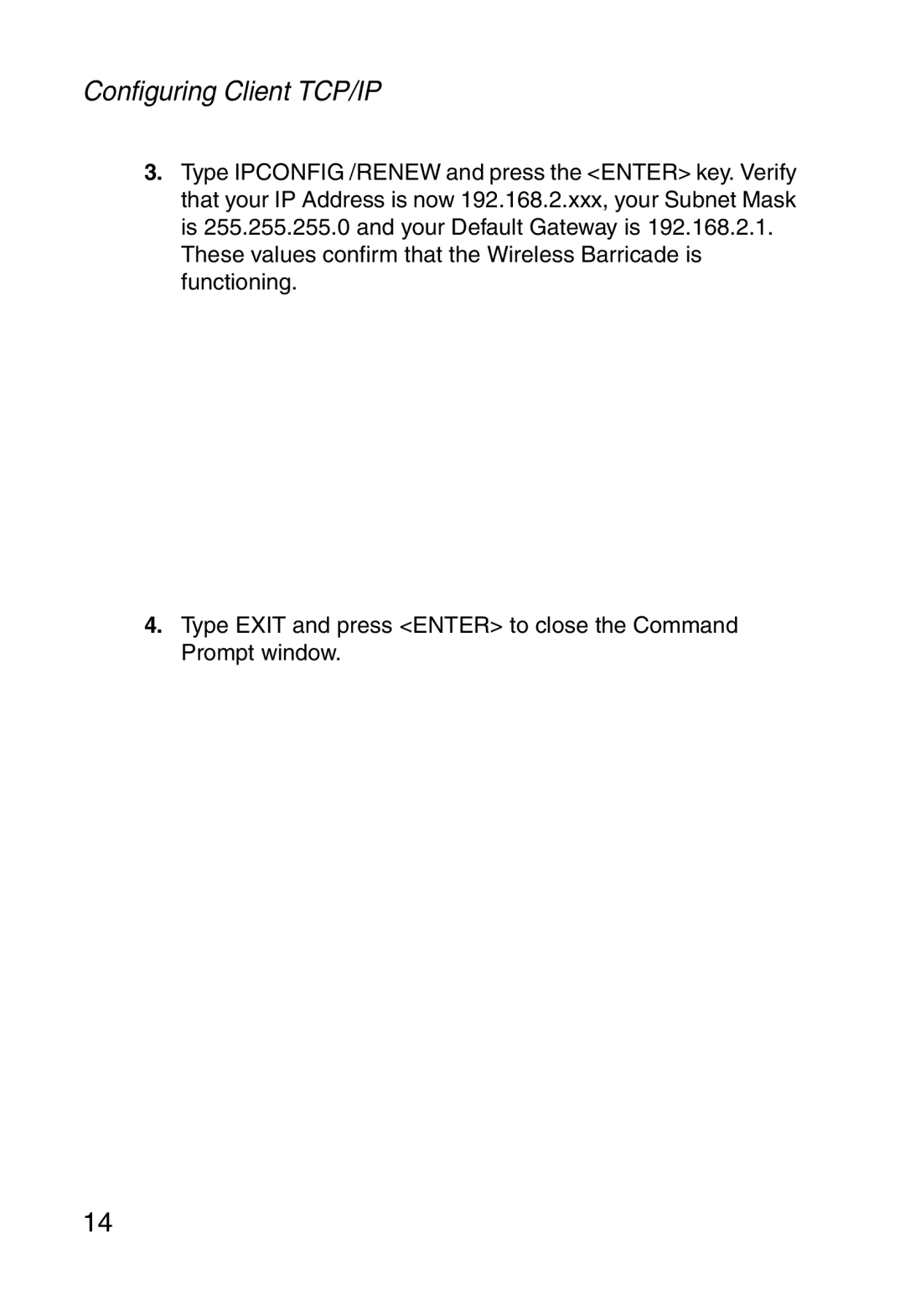 SMC Networks SMCWBR14-G manual Configuring Client TCP/IP 