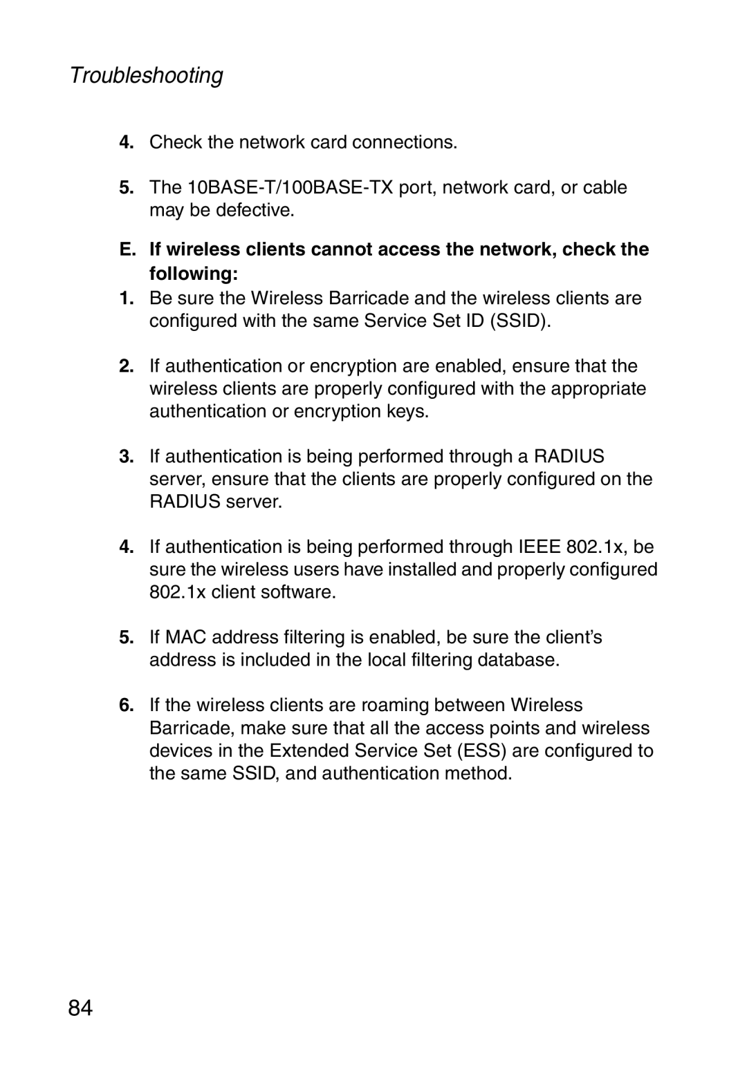 SMC Networks SMCWBR14-G manual Troubleshooting 