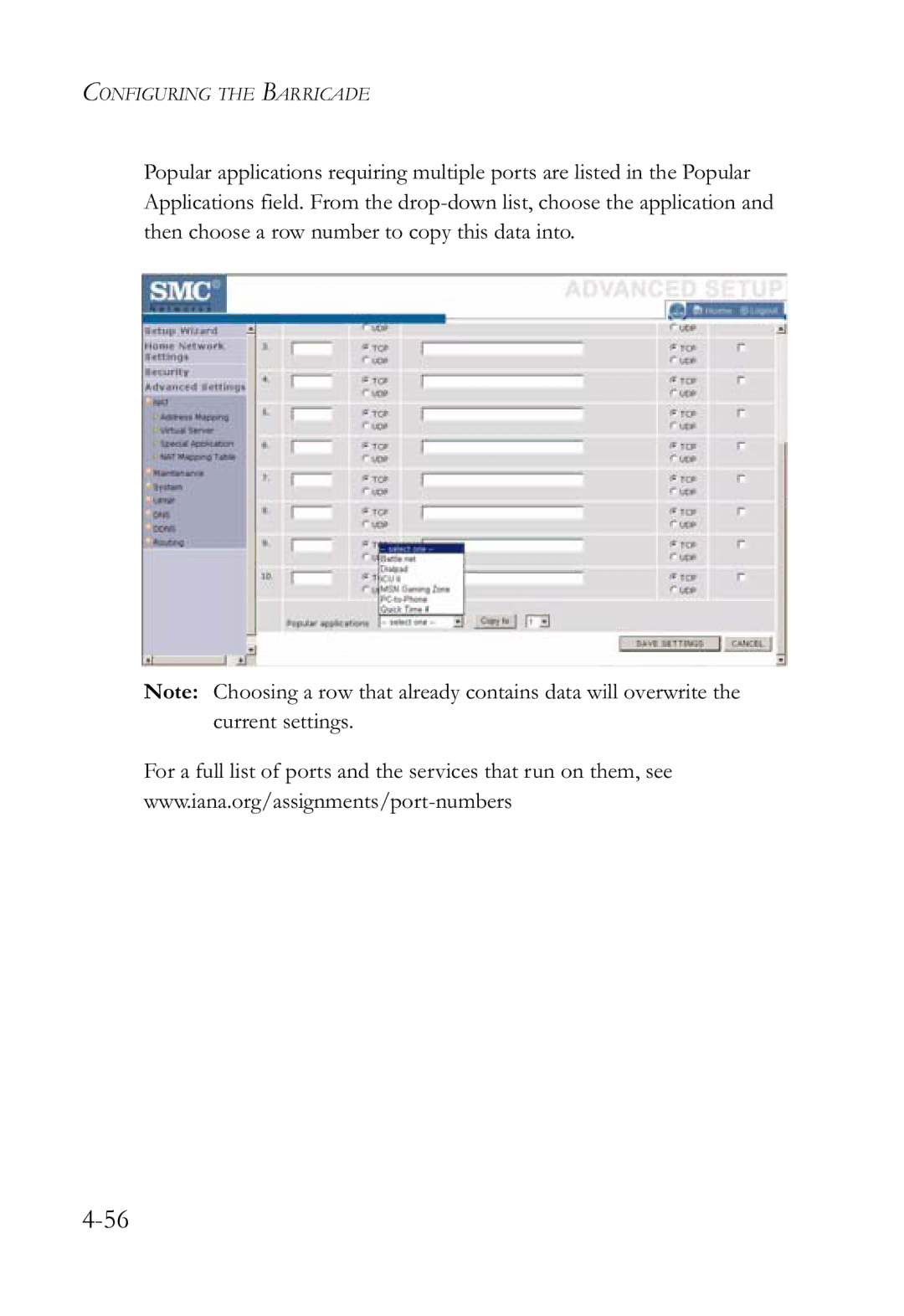 SMC Networks SMCWBR14-G2 manual Configuring the Barricade 