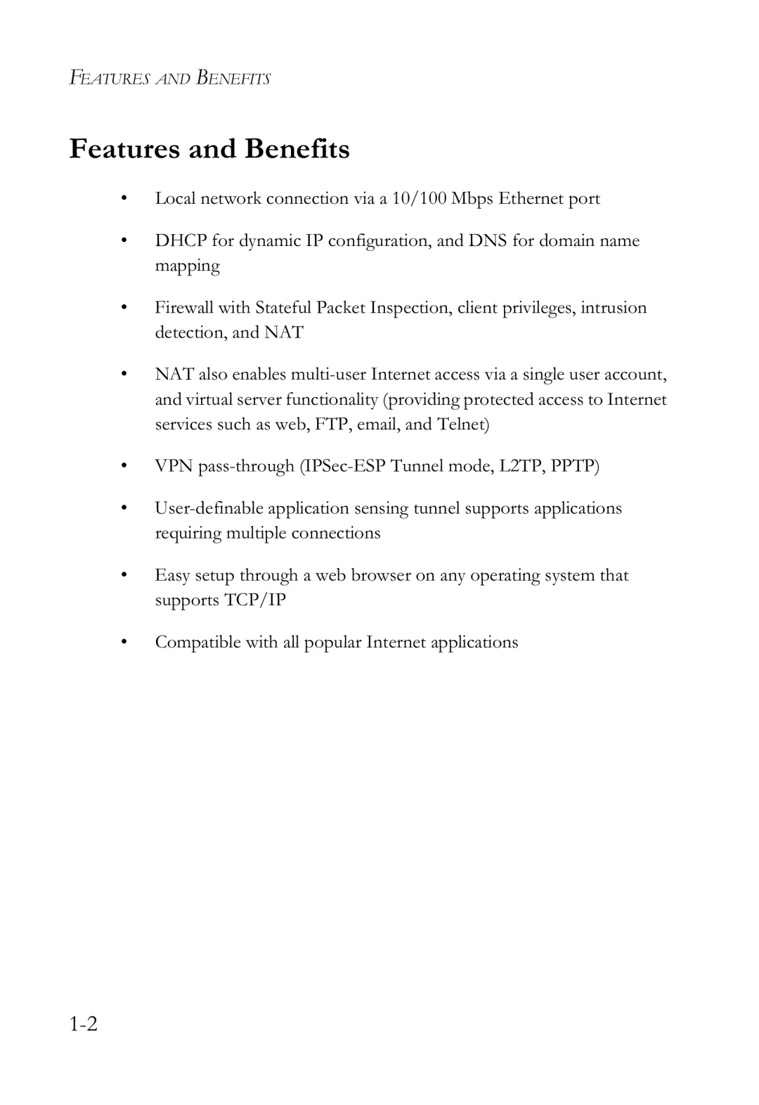 SMC Networks SMCWBR14-G2 manual Features and Benefits 