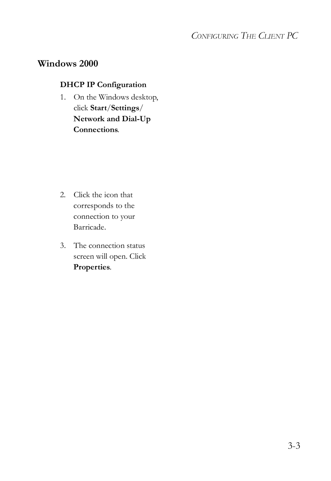 SMC Networks SMCWBR14-G2 manual Windows, Dhcp IP Configuration, Network and Dial-Up Connections 