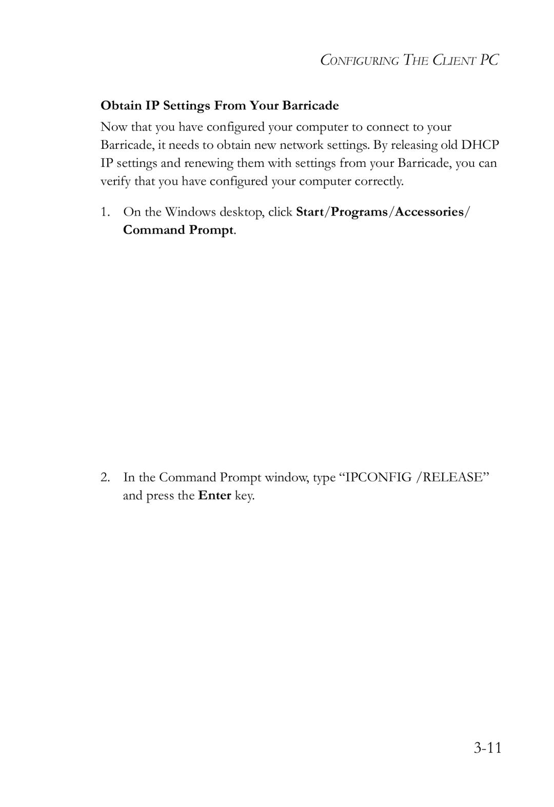 SMC Networks SMCWBR14-G2 manual Obtain IP Settings From Your Barricade 