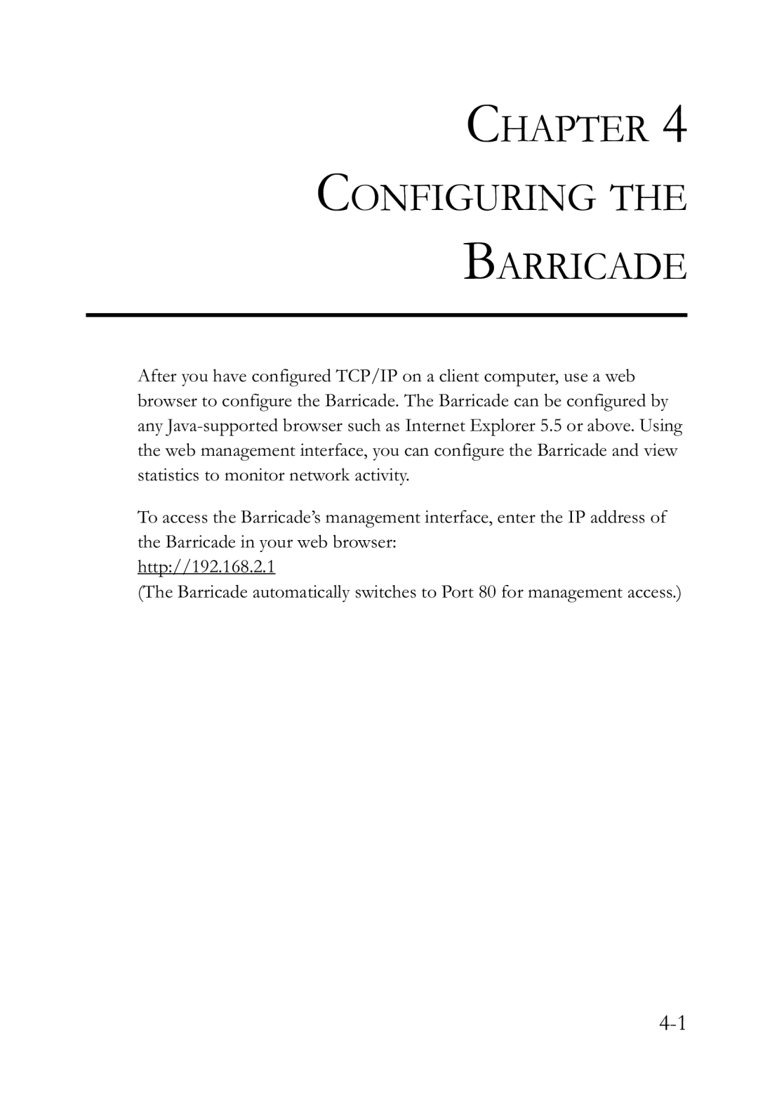 SMC Networks SMCWBR14-G2 manual Chapter Configuring Barricade 