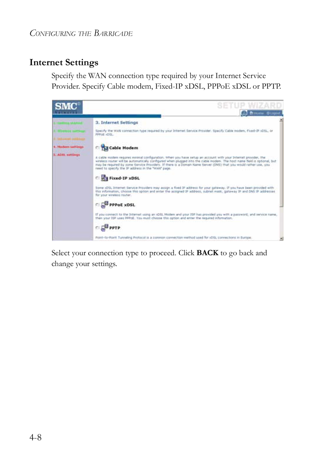 SMC Networks SMCWBR14-G2 manual Internet Settings 