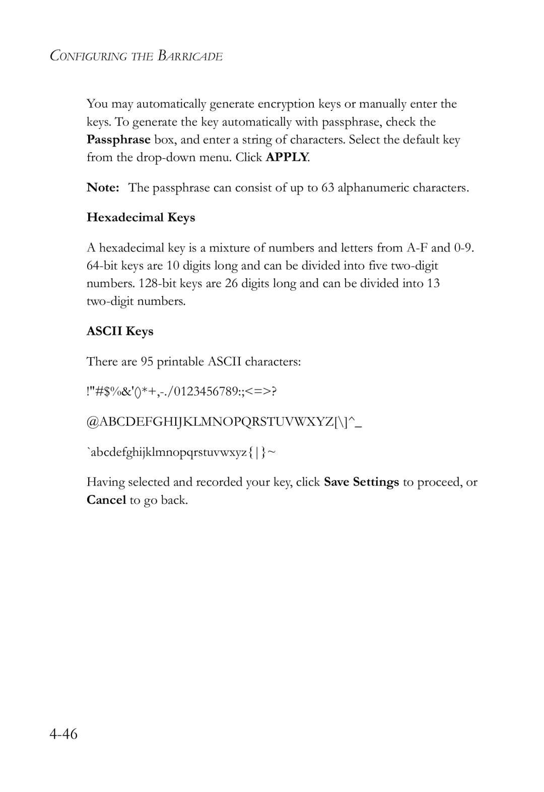 SMC Networks SMCWBR14-G2 manual Hexadecimal Keys, Ascii Keys 