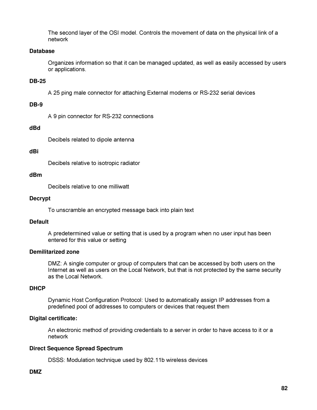 SMC Networks SMCWBR14-N manual Dhcp, Dmz 