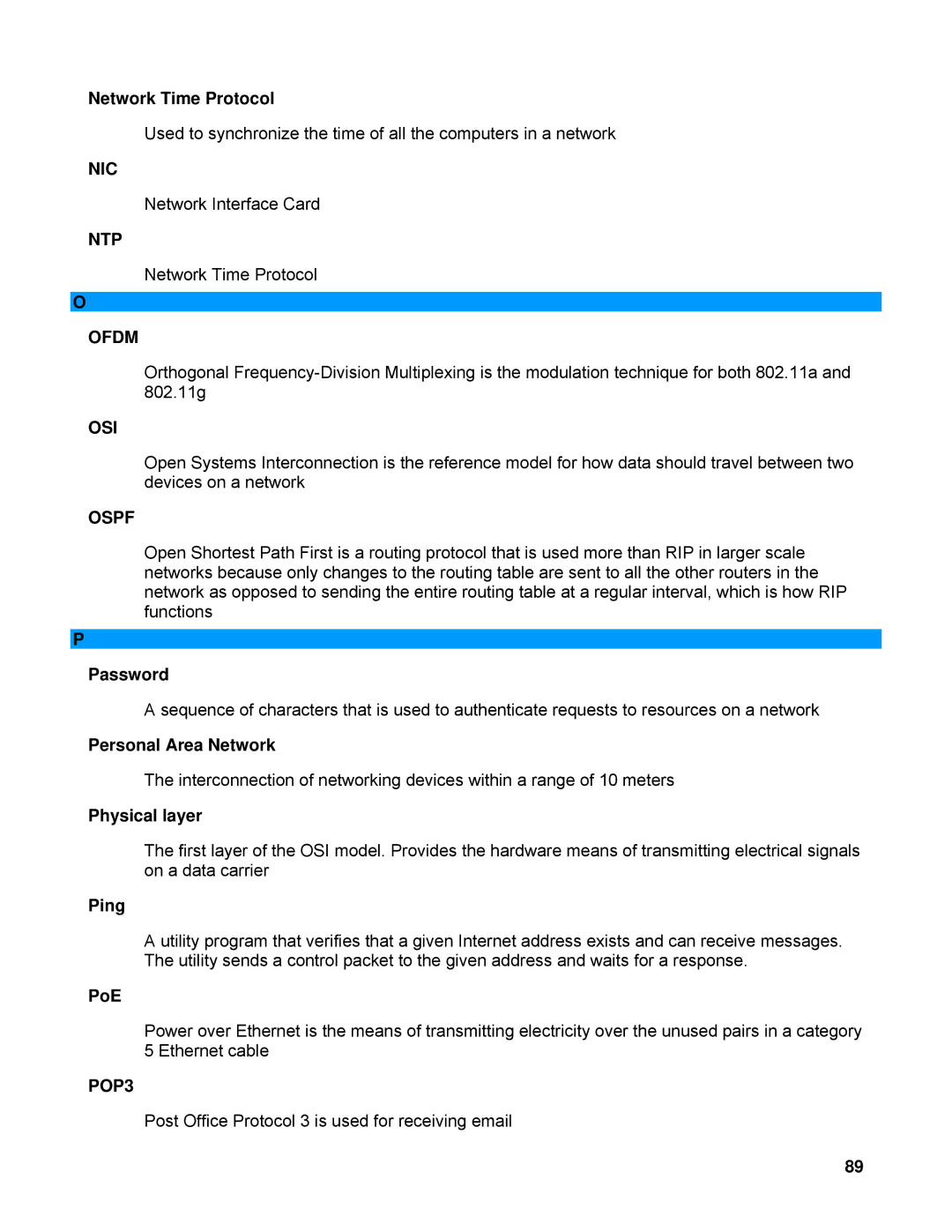 SMC Networks SMCWBR14-N manual Nic, Ntp, Ofdm, Osi, Ospf, POP3 