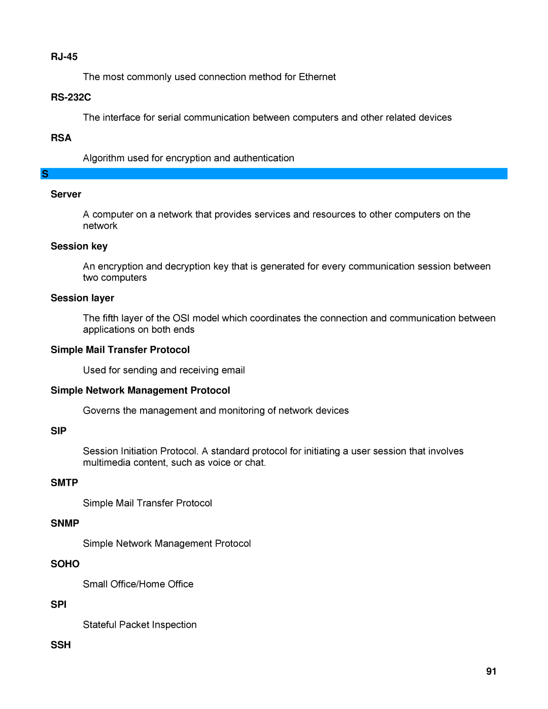 SMC Networks SMCWBR14-N manual Rsa, Smtp, Snmp, Soho, Spi, Ssh 