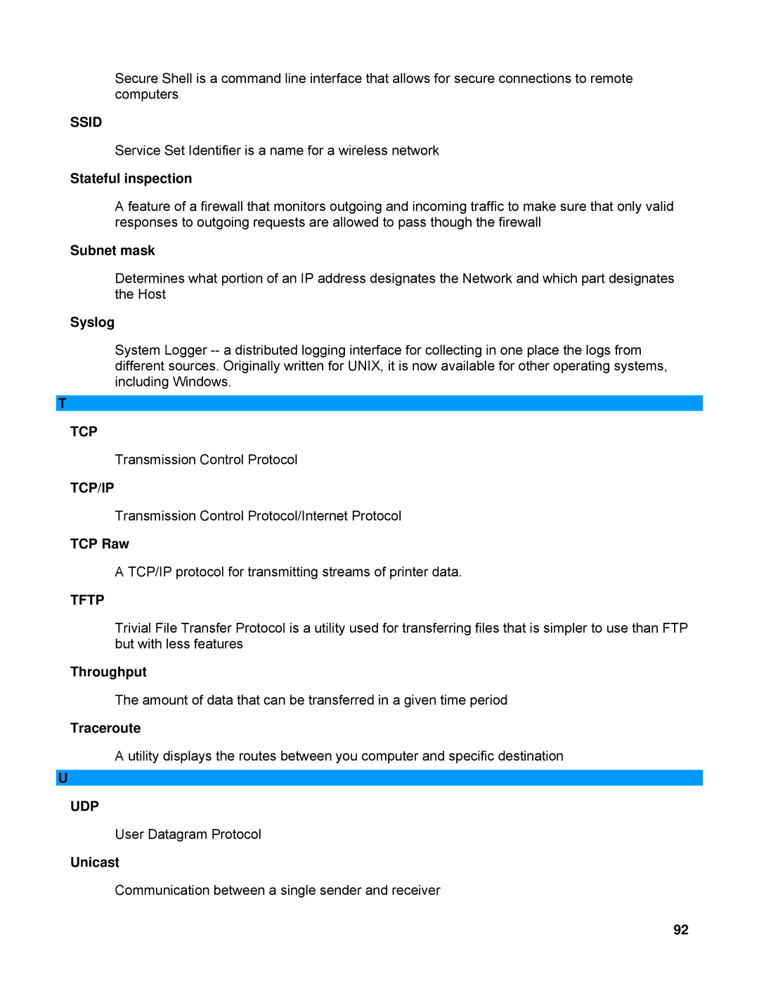 SMC Networks SMCWBR14-N manual Ssid, Tcp/Ip, Tftp, Udp 