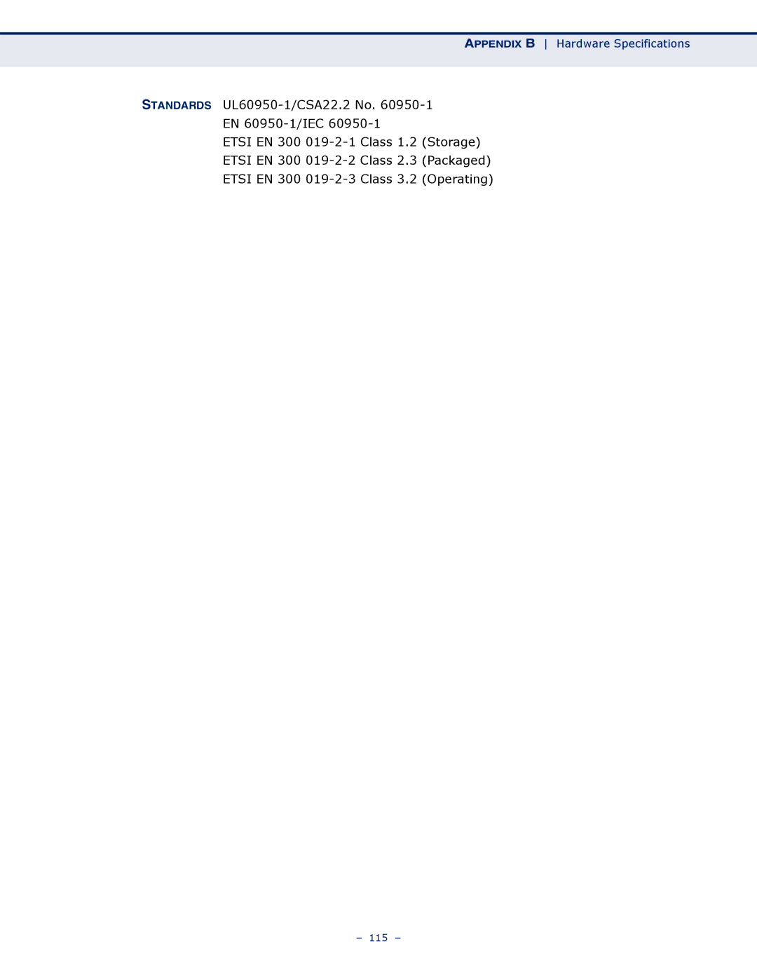 SMC Networks SMCWBR14S-N4 manual Appendix B Hardware Specifications 