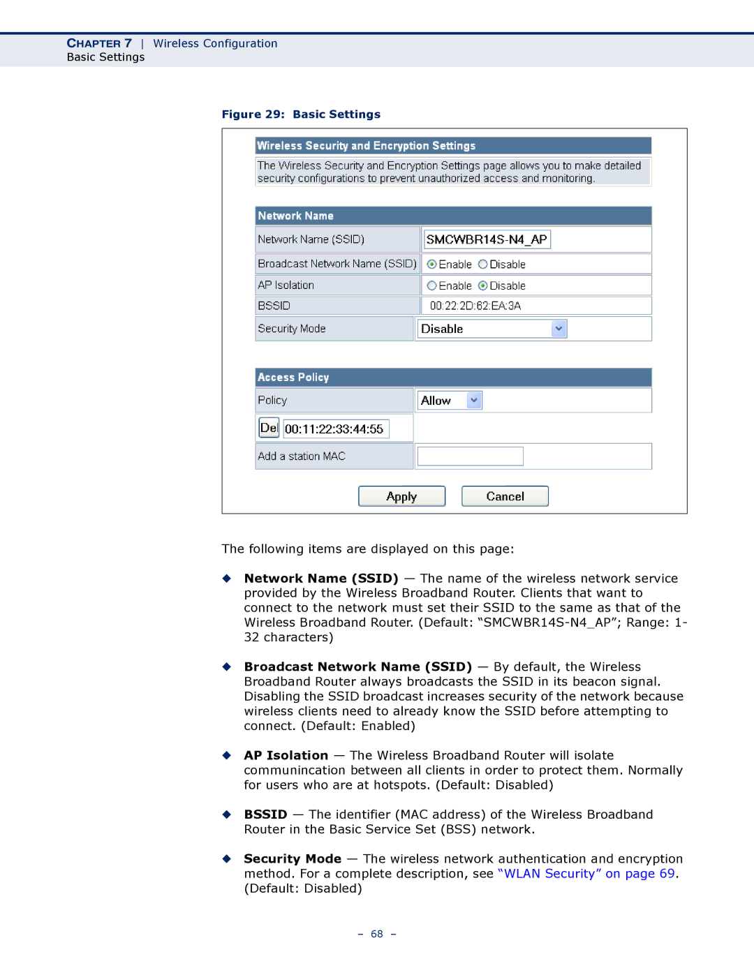 SMC Networks SMCWBR14S-N4 manual Basic Settings 