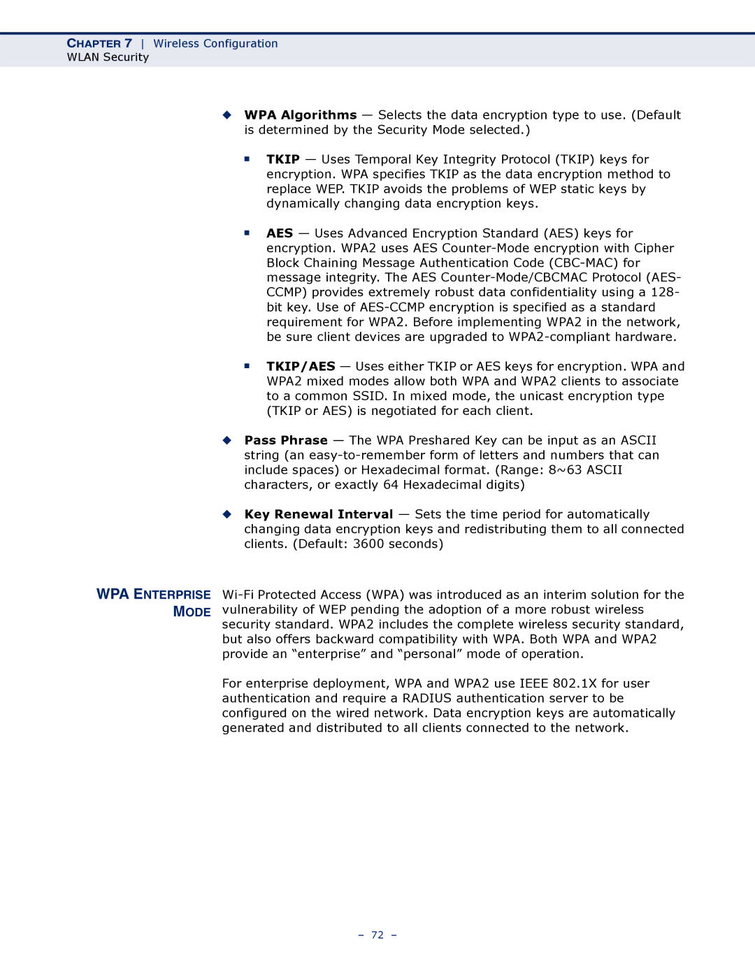 SMC Networks SMCWBR14S-N4 manual WPA Enterprise Mode 