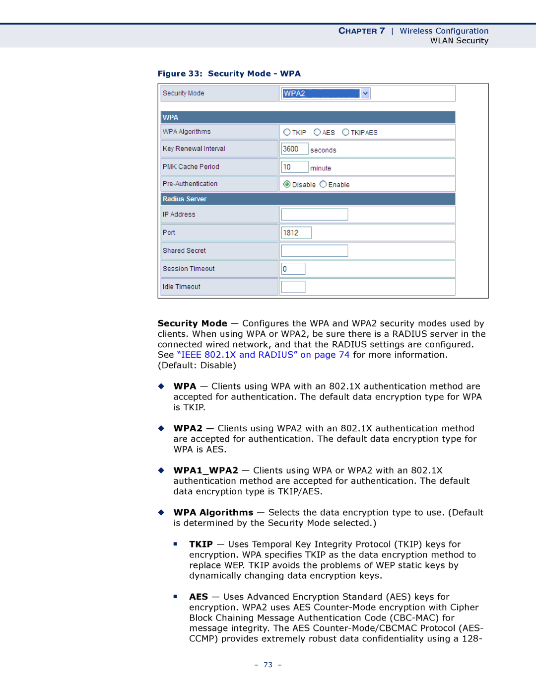 SMC Networks SMCWBR14S-N4 manual Security Mode WPA 