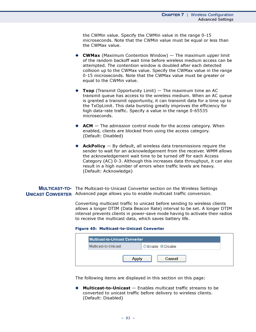 SMC Networks SMCWBR14S-N4 manual MULTICAST-TO- Unicast Converter, Multicast-to-Unicast Converter 