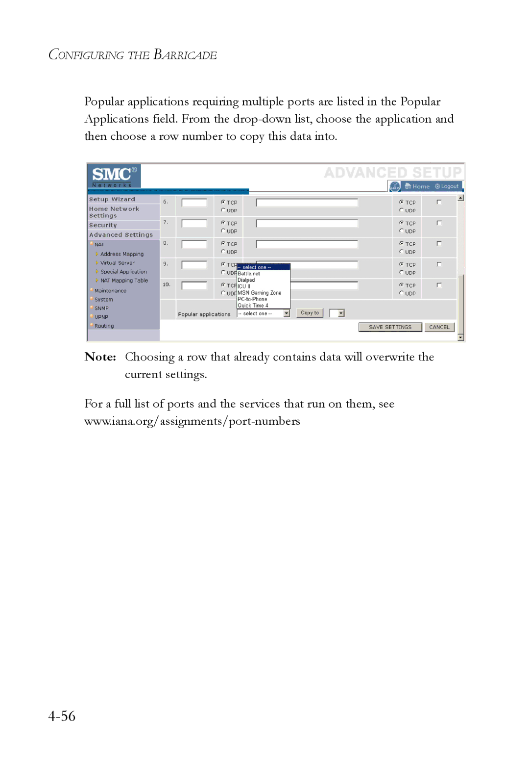 SMC Networks SMCWBR14T-G manual Configuring the Barricade 