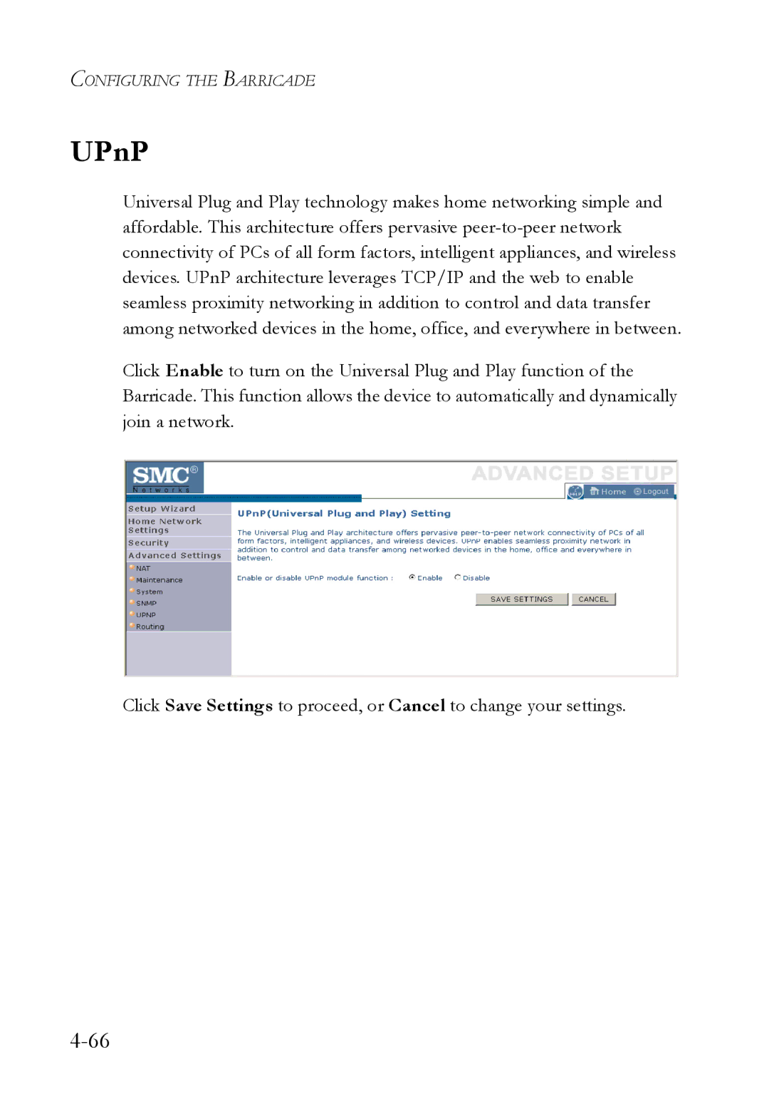 SMC Networks SMCWBR14T-G manual UPnP 