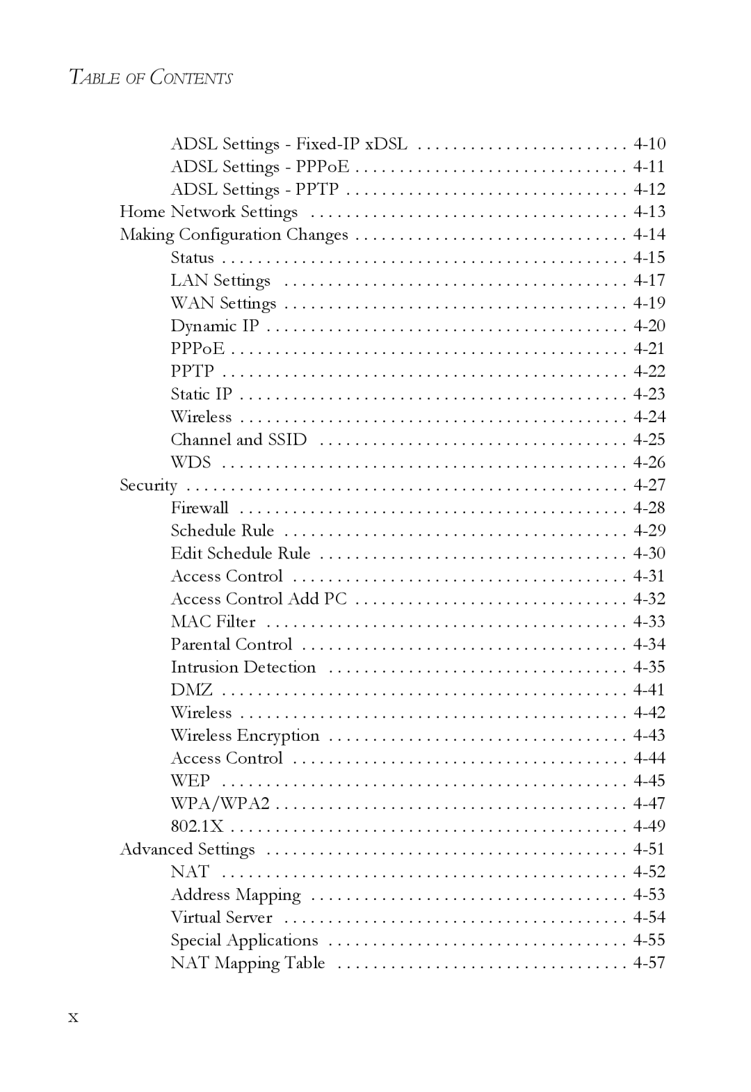 SMC Networks SMCWBR14T-G manual Table of Contents 