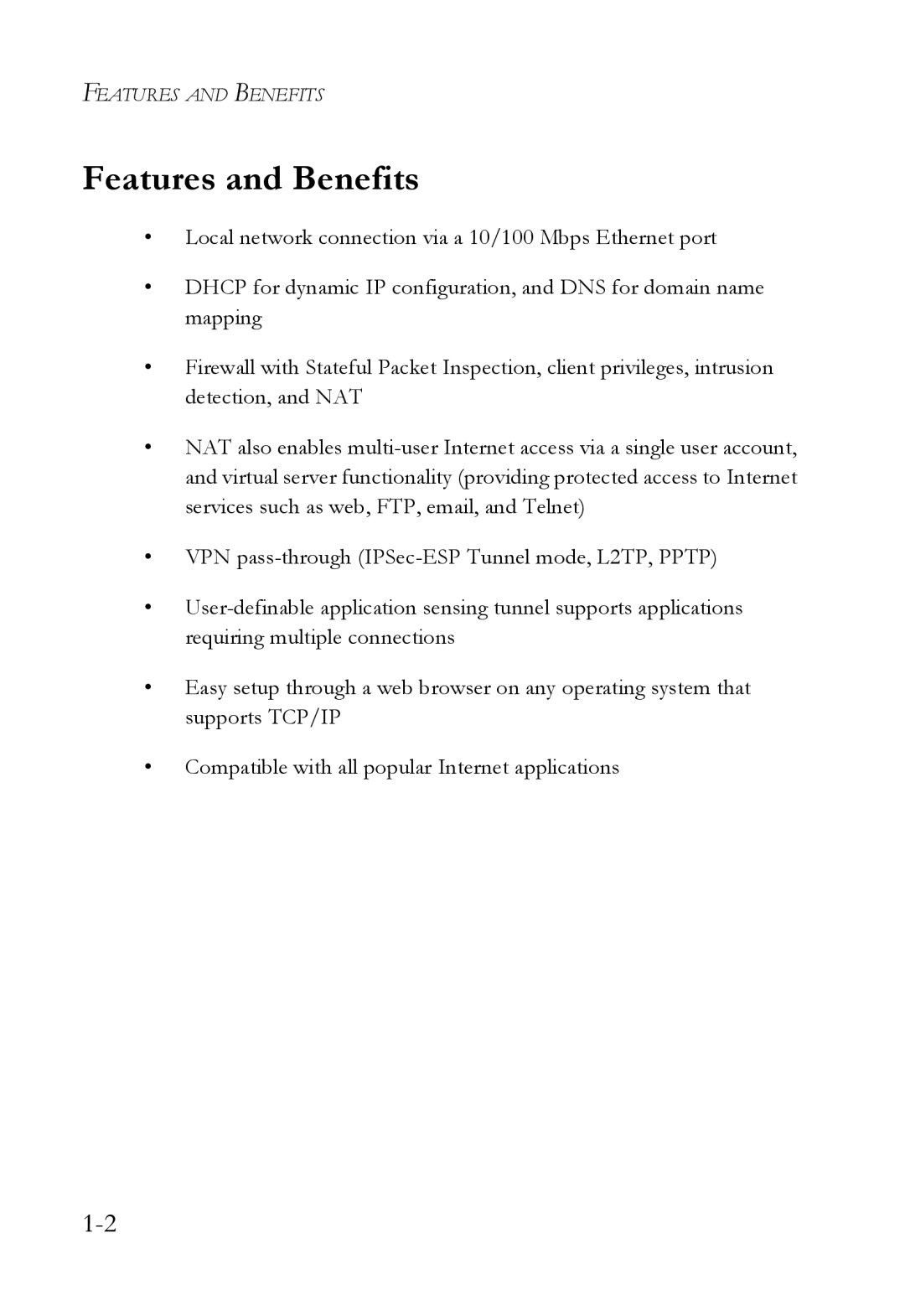 SMC Networks SMCWBR14T-G manual Features and Benefits 