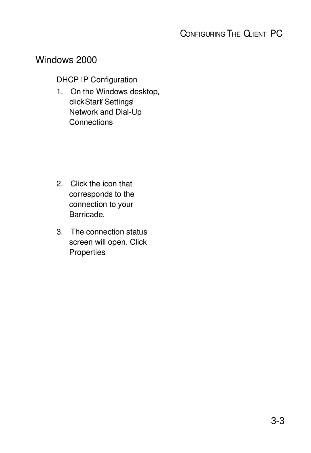 SMC Networks SMCWBR14T-G manual Windows, Dhcp IP Configuration, Network and Dial-Up Connections 