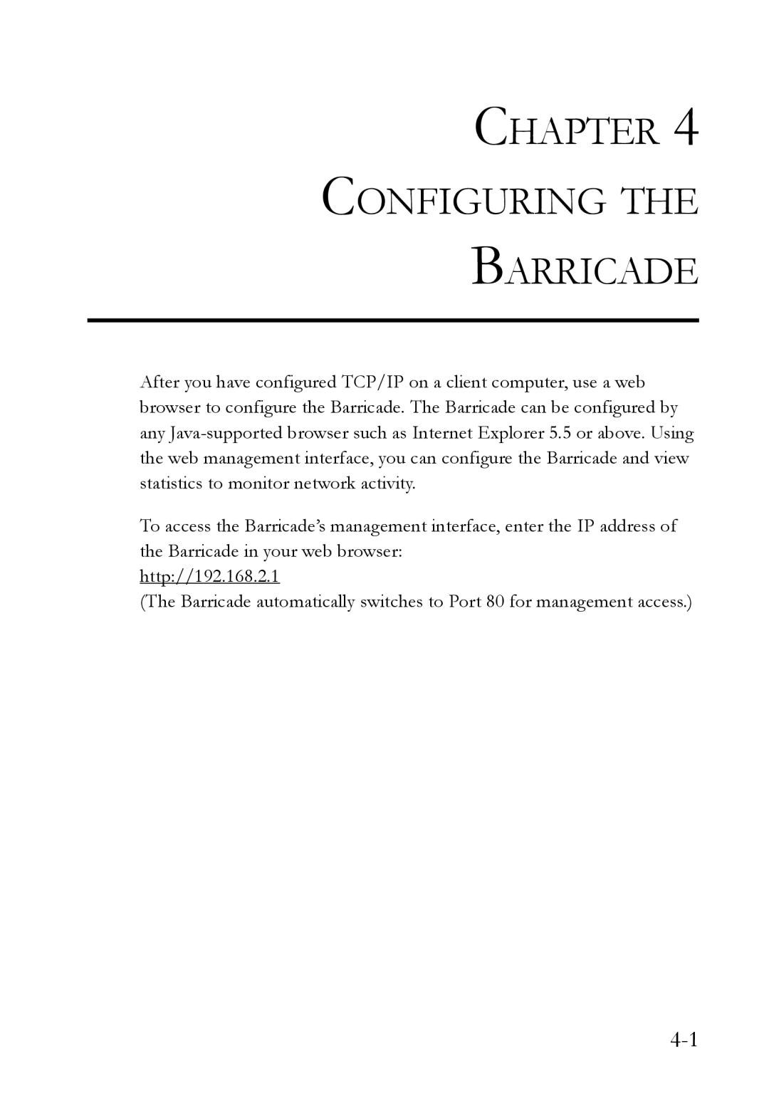 SMC Networks SMCWBR14T-G manual Chapter Configuring Barricade 