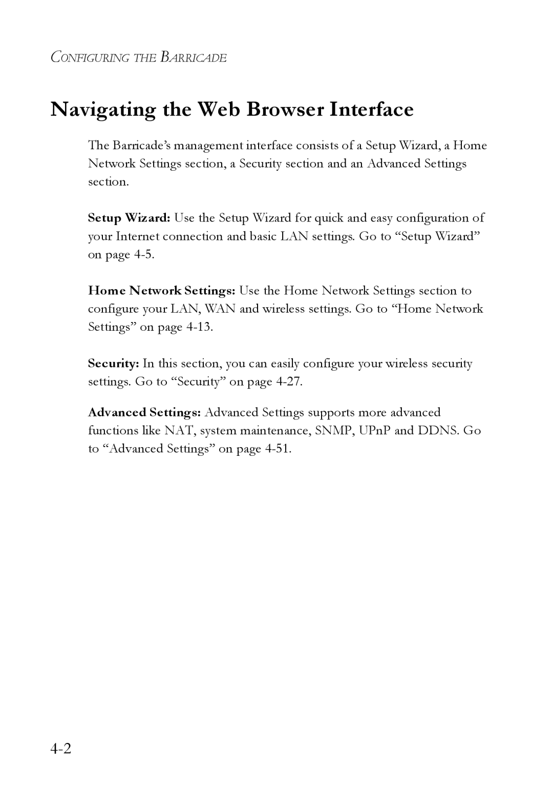 SMC Networks SMCWBR14T-G manual Navigating the Web Browser Interface 