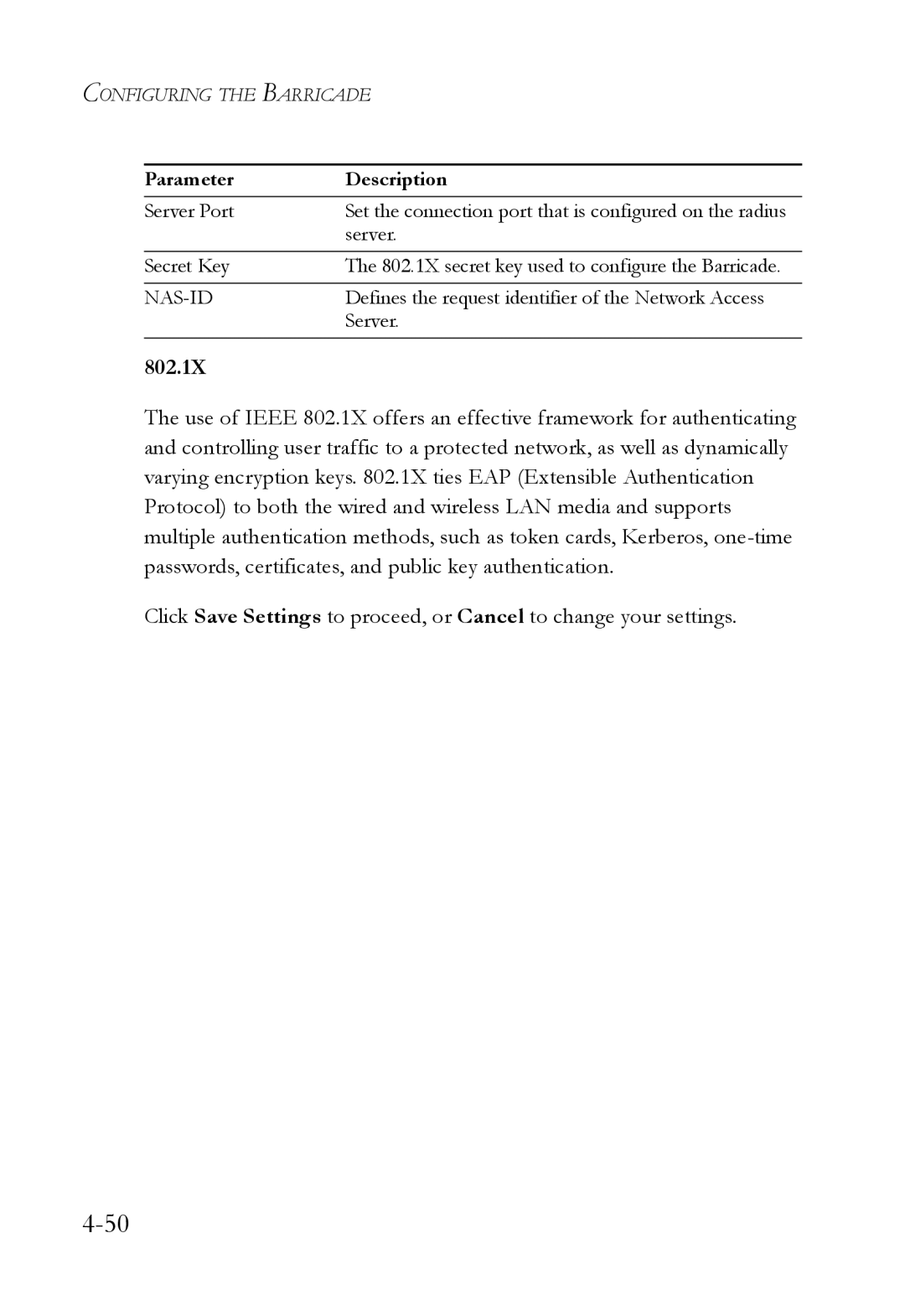 SMC Networks SMCWBR14T-G manual 802.1X 