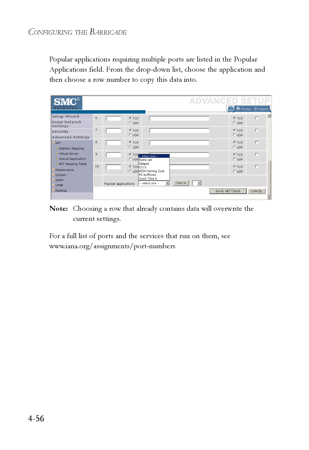 SMC Networks SMCWBR14T-G manual 4-56 